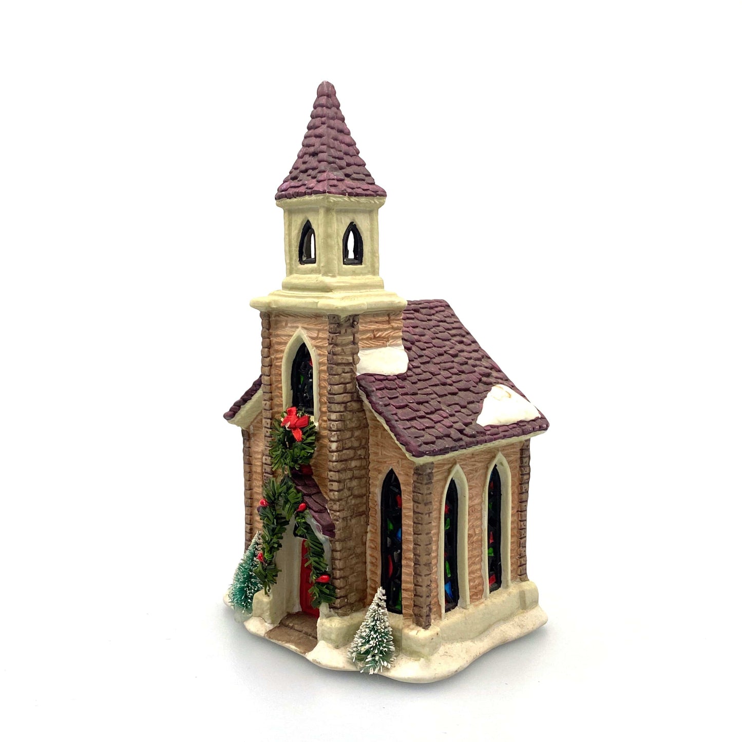 Seasonal Specialties Chapel Church w/Steeple Vintage Christmas Village Porcelain Lighted House 1994