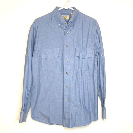 Haband Mens Size M Blue Lightweight Vented Shirt L/s