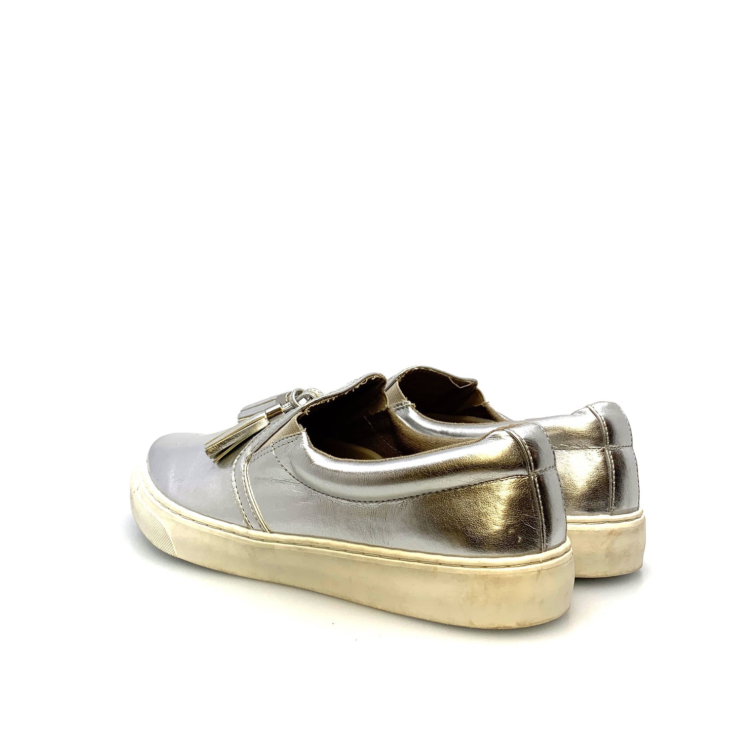 SODA Womens Size 11 Silver Tassled Loafer Sneakers