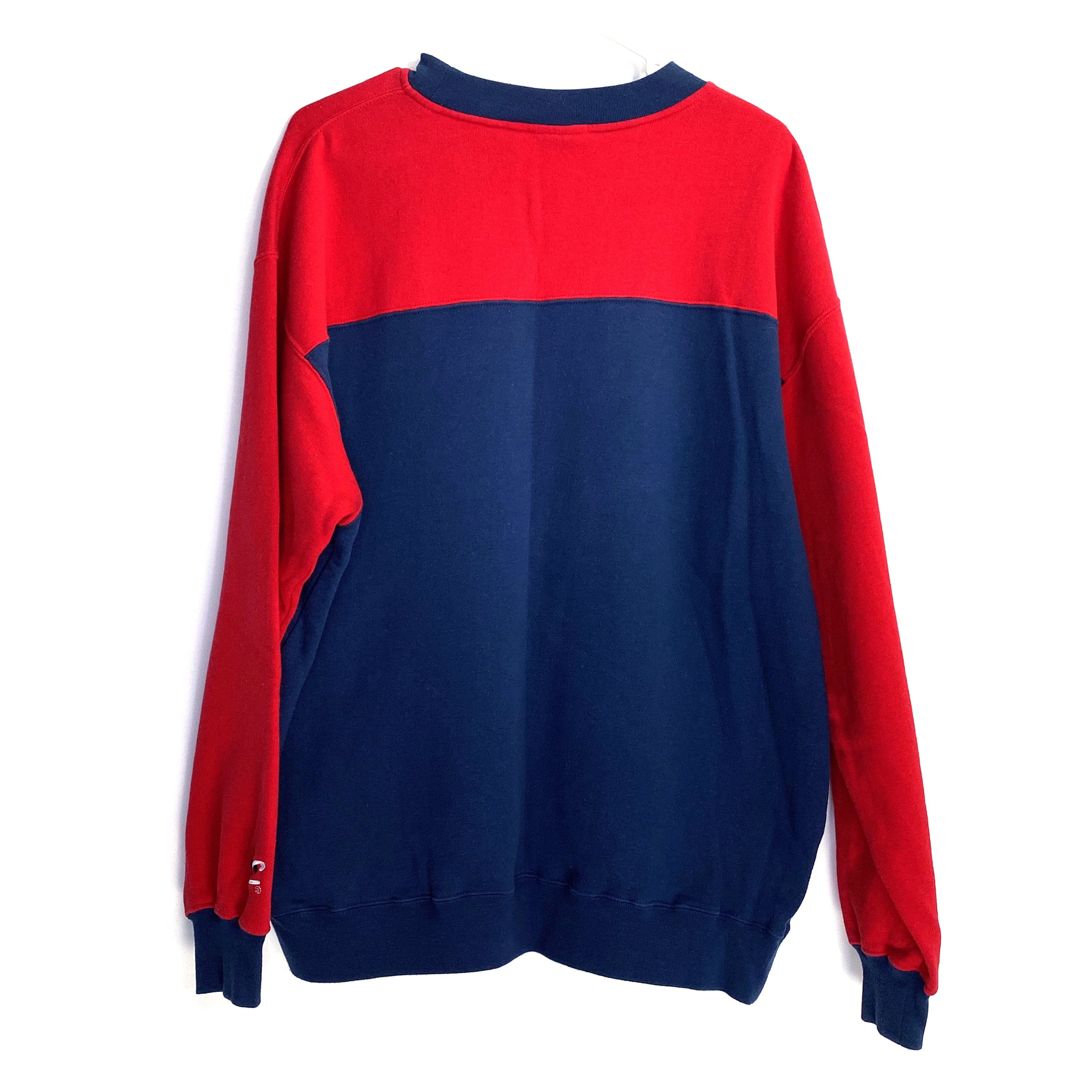 Vintage Chase Authentics Mens Size L Red Blue Pullover Sweatshirt