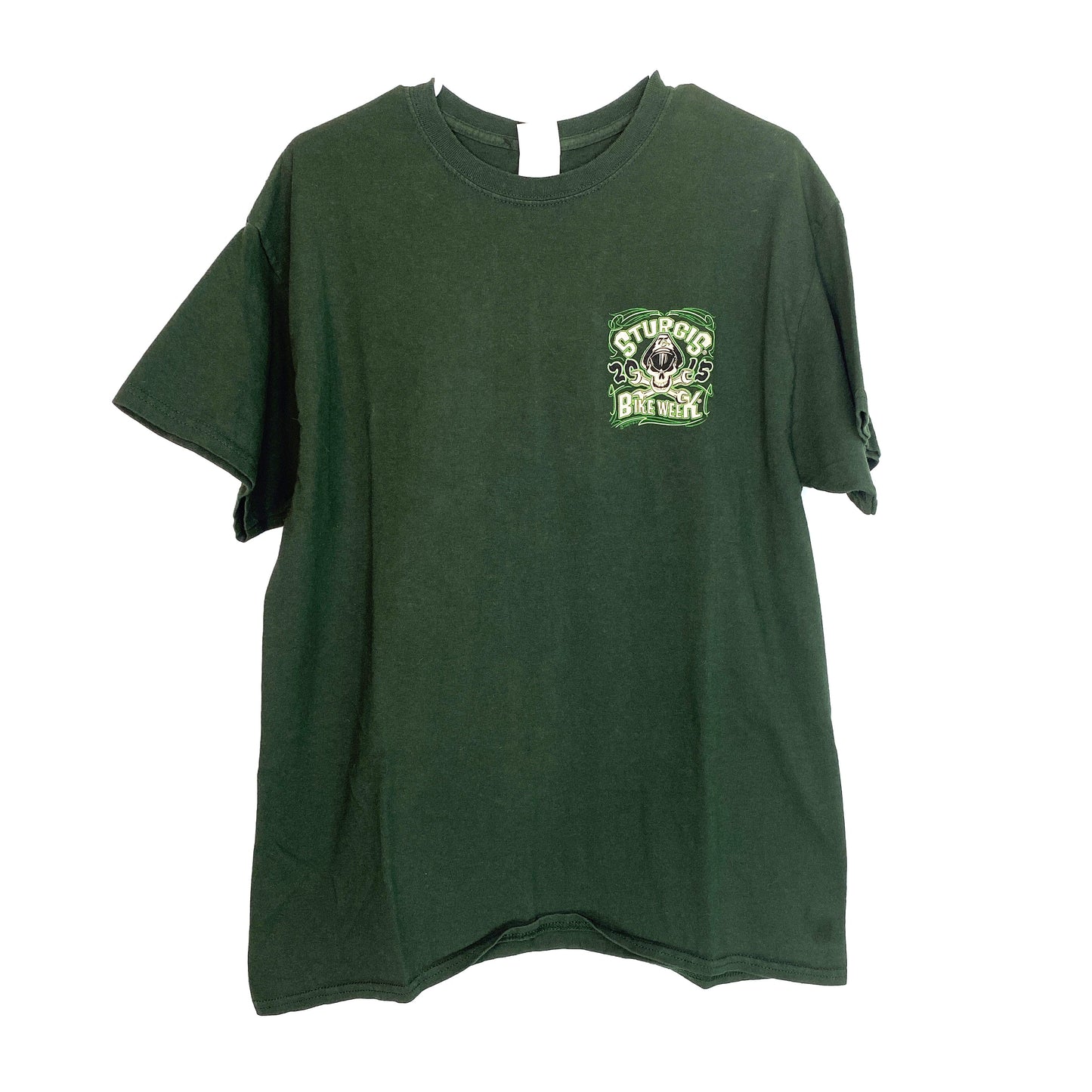 Trendy Sturgis Bike Week 2015 Mens Green T-Shirt L - 75 Years