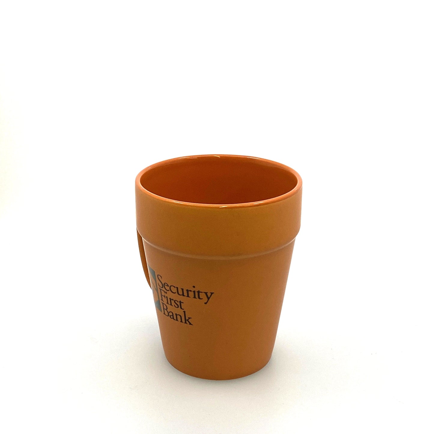 Security First Bank Terracotta “Flower Pot” Coffee Cup, 12 Oz.