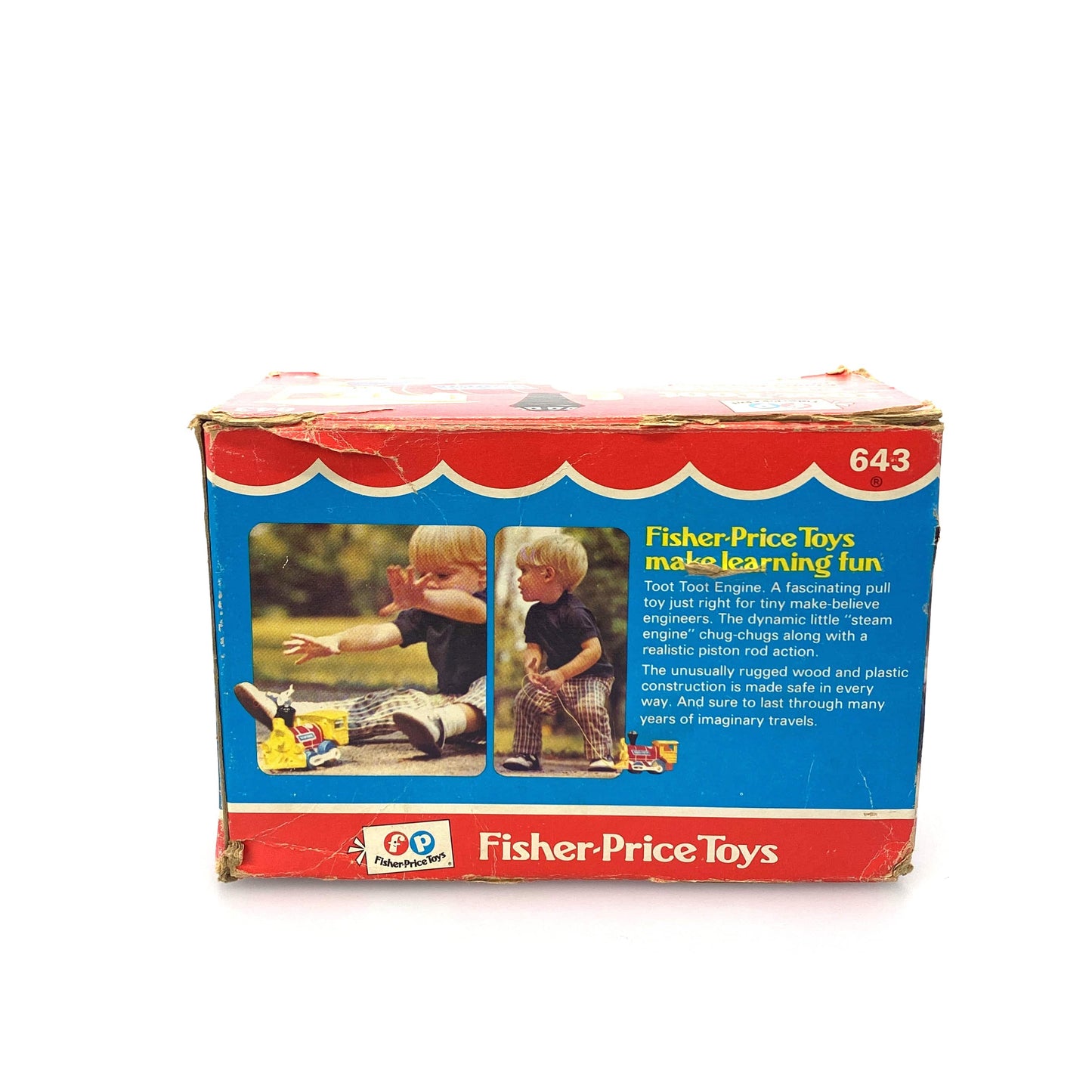 Vintage Fisher Price Toot Toot Engine Toy 643 1972 w/Box