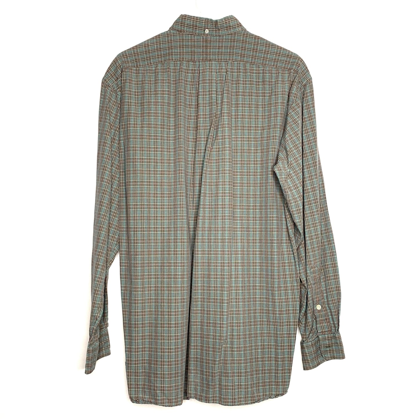 Ralph Lauren Men's McMeel Plaid Dress Shirt - Size M - Green - 100% Cotton