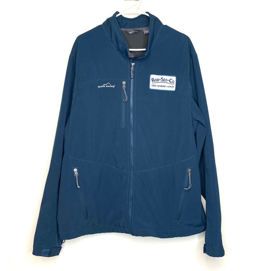 Eddie Bauer Mens Size 2XL Blue Full Zip Softshell Jacket L/s “Rob•See•Co”