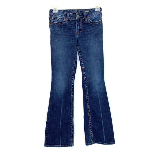 Silver Jeans Womens Size 28 Dark Blue “Suki Surplus Boot Cut” Jeans Flap Pocket