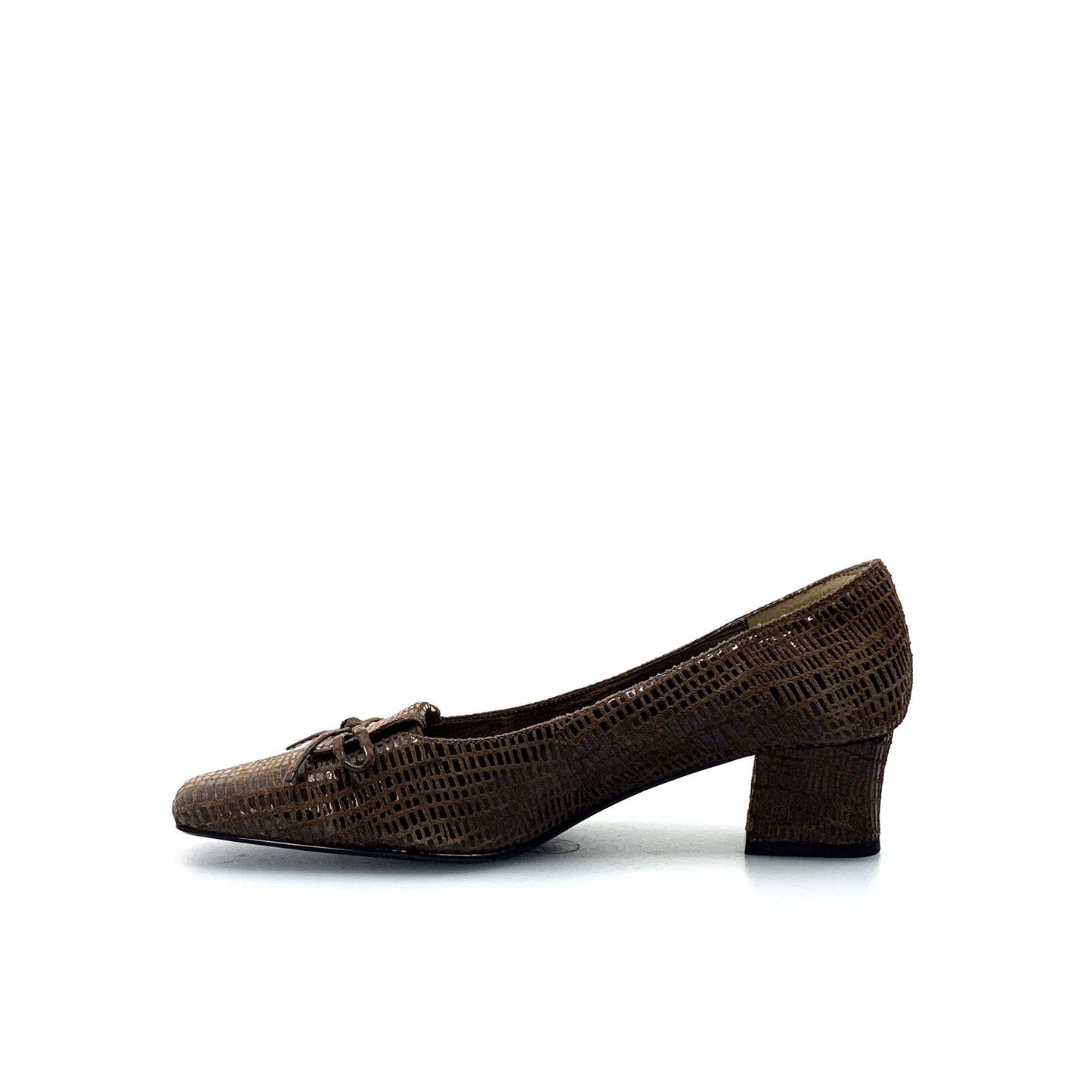 J. Renee Womens Naughty Dress Shoes Heels Dark Brown Tree Bark Print NIB