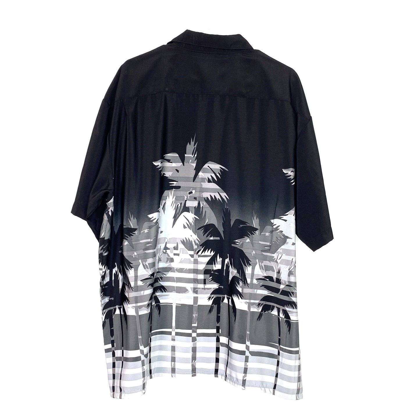 XG Island Tropics Mens XL Black Gray  Floral Hawaiian Shirt Short Sleeve