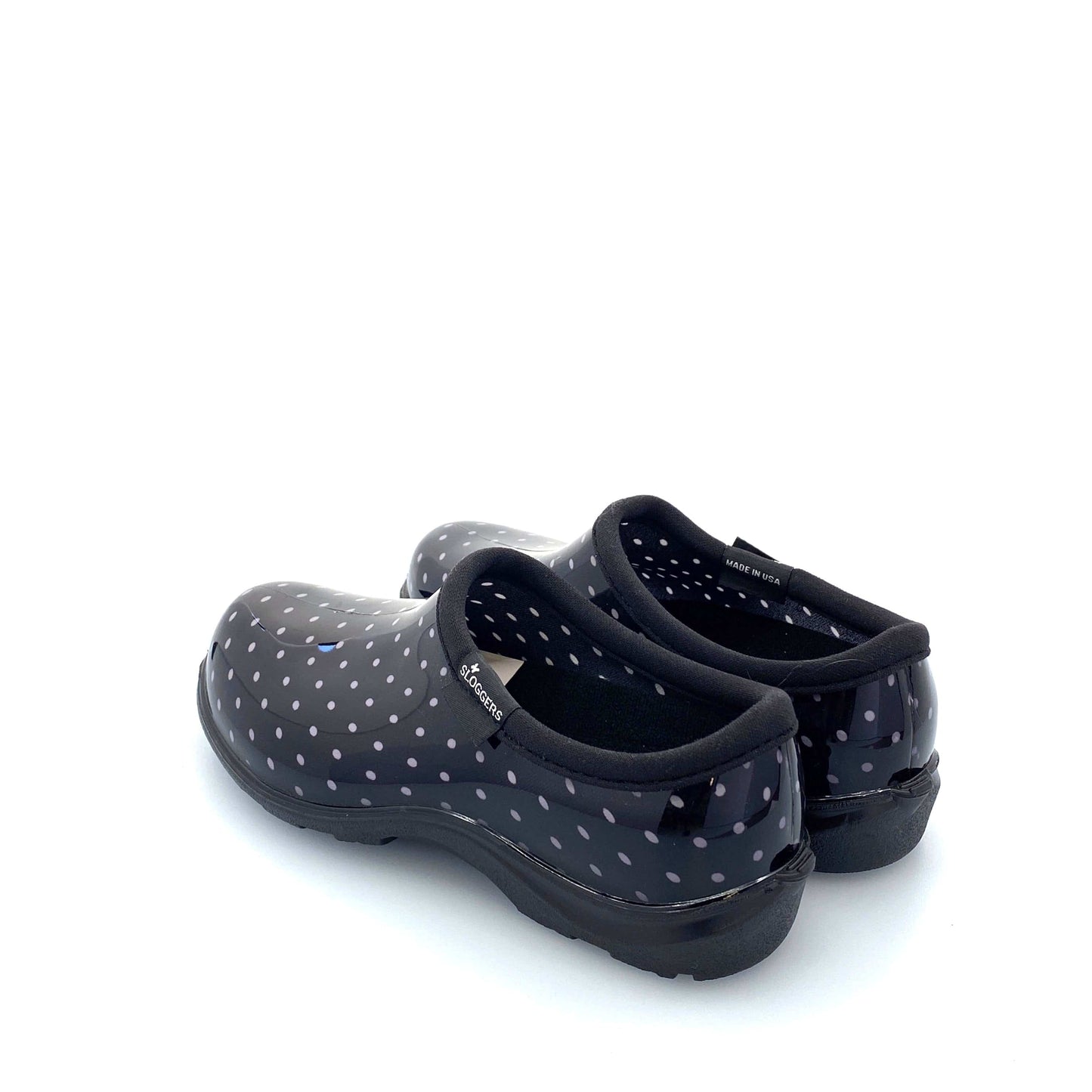 Sloggers Womens Size 6 Garden Shoes Black Polka Dot NEW