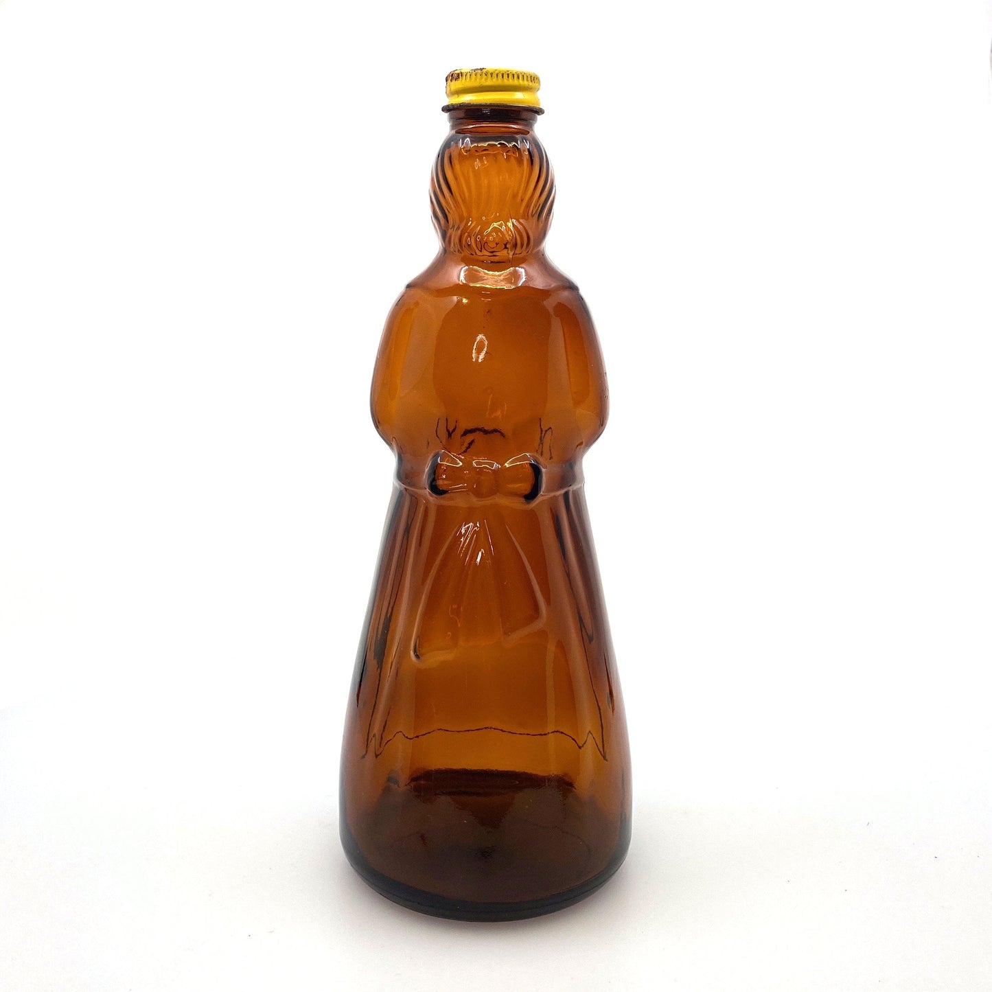Vintage Mrs. Butterworths Syrup Glass Brown Bottle 36oz Lid