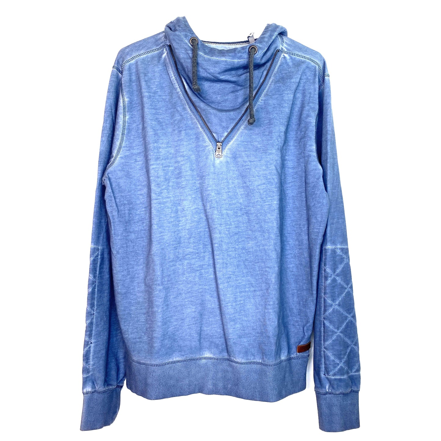 Stylish Garcia Jeans Men's XL Blue Acid Washed Hoodie Sweatshirt