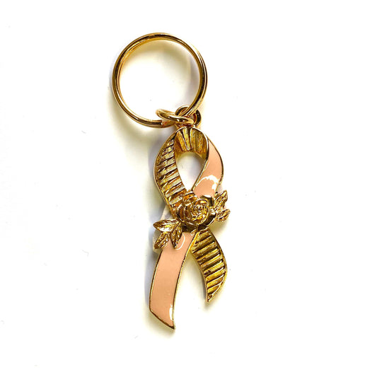Breast Cancer Awareness Pink Ribbon Souvenir Keychain Key Ring Metal Multicolor