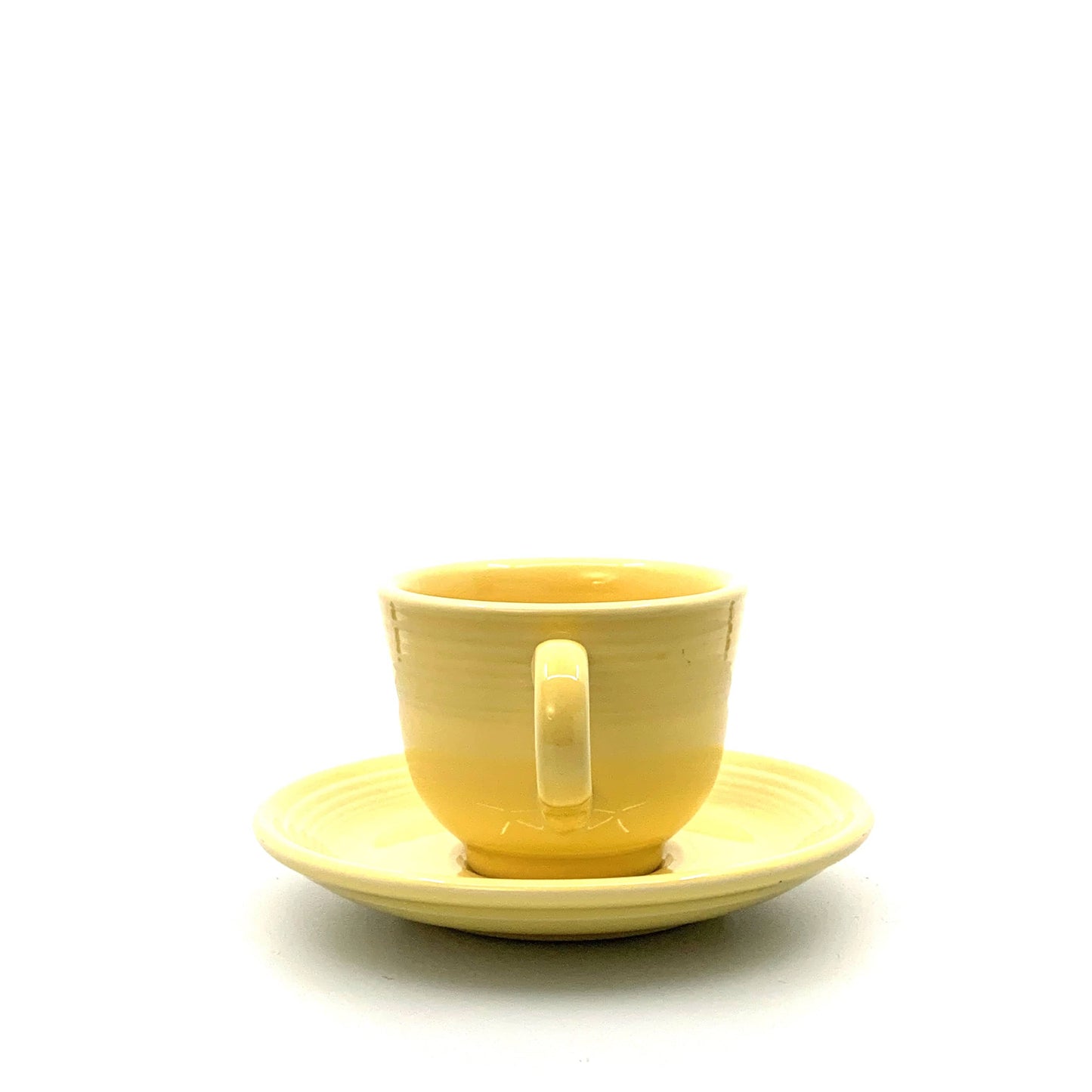 Fiesta Banana Yellow Replacement Tea Coffee Cup and Saucer Set 7.75 Fl Oz Homer Laughlin Co USA.