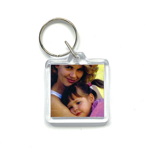 Customizable “Your Image” Souvenir Keychain Key Ring Square Clear Acrylic