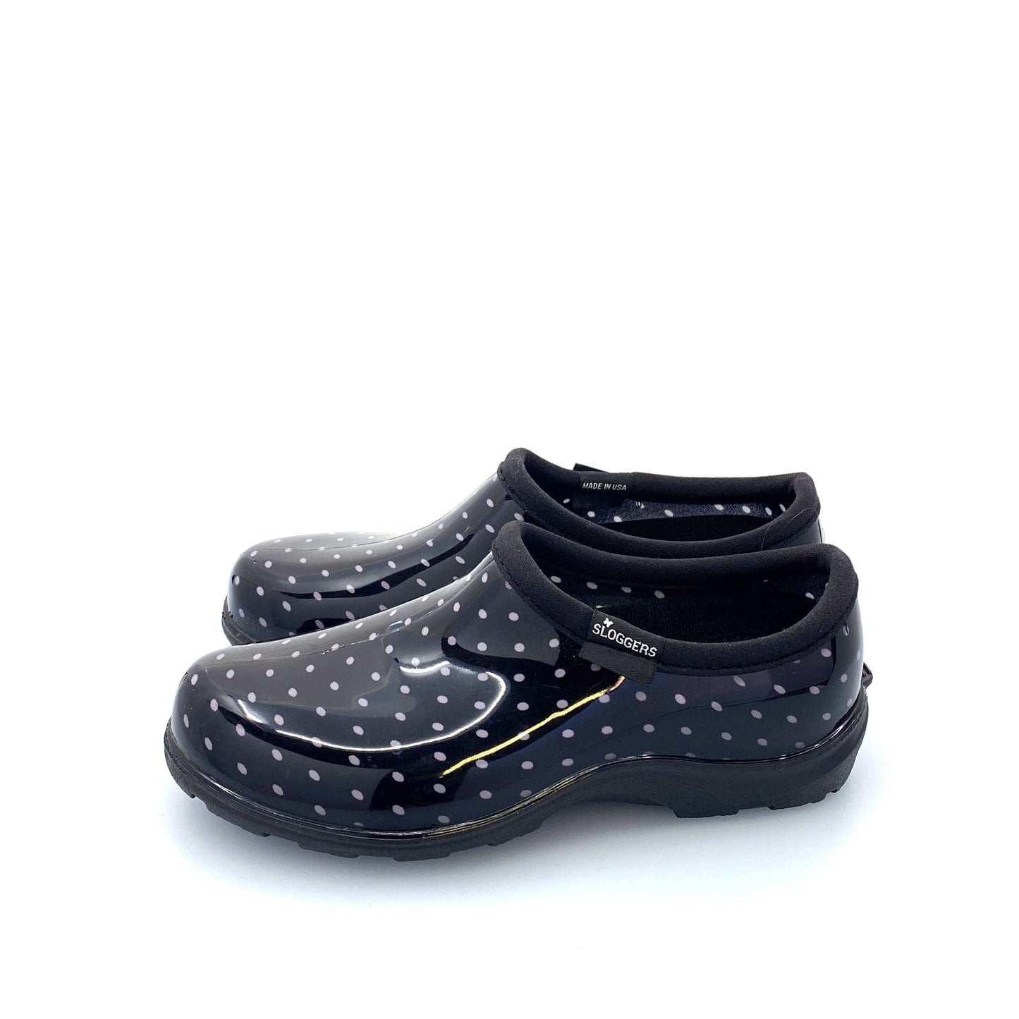 Sloggers Womens Size 6 Garden Shoes Black Polka Dot NEW