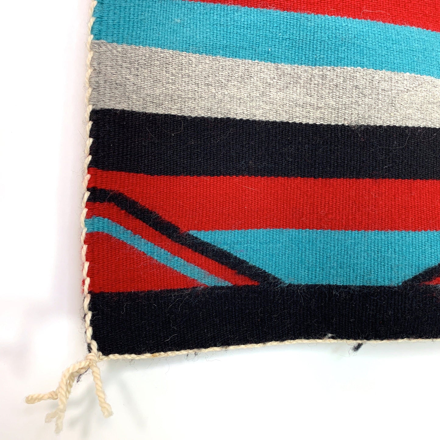 Vintage Navajo Hand-Woven Geometric Striped Kilim Rug by Lena Begay 42” x 27.5”