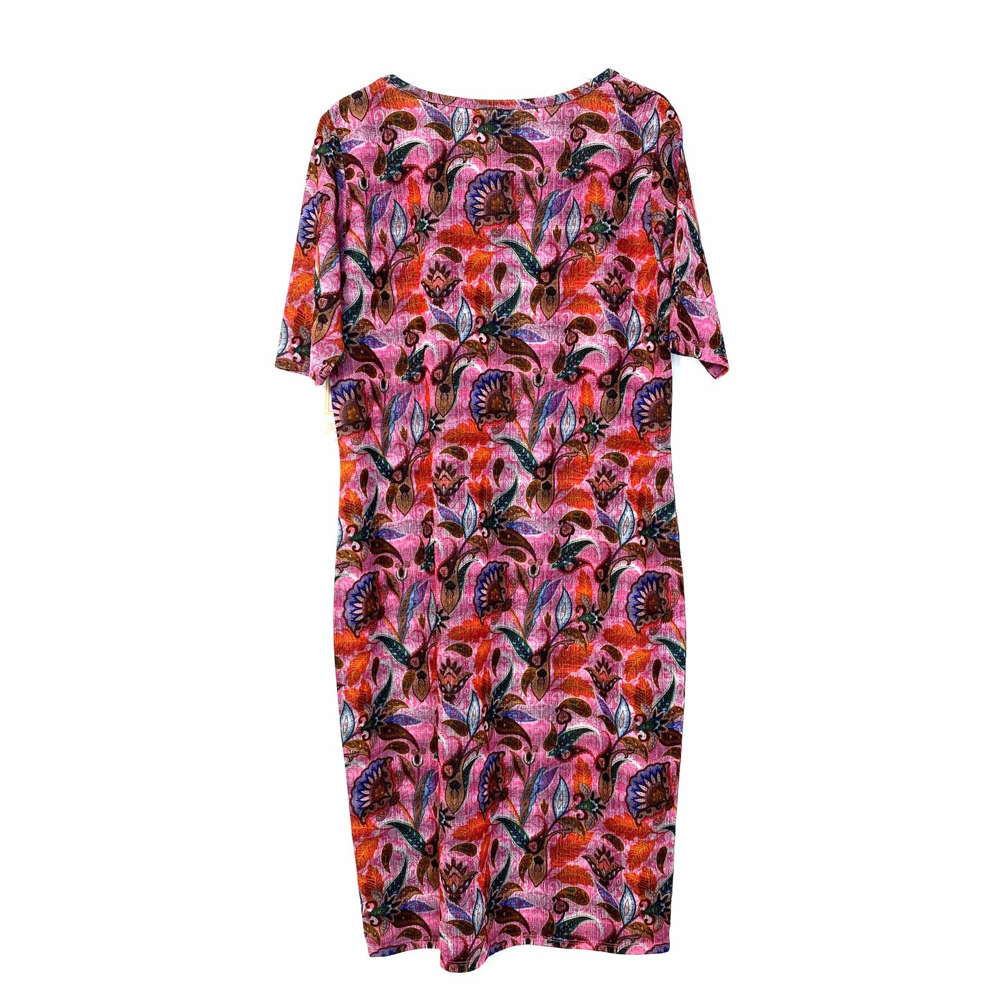 Floral LuLaRoe Womens 2XL Pink JULIA T-Shirt Dress - Chic, Versatile - 42in - Pristine