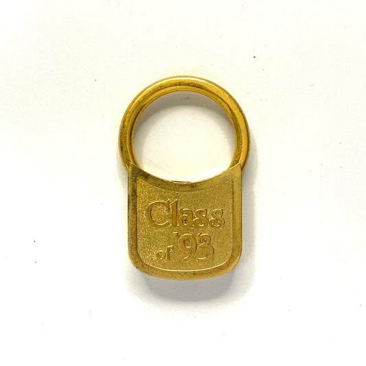 Vintage Class of '93  Keychain Key Ring Metal Lock Gold