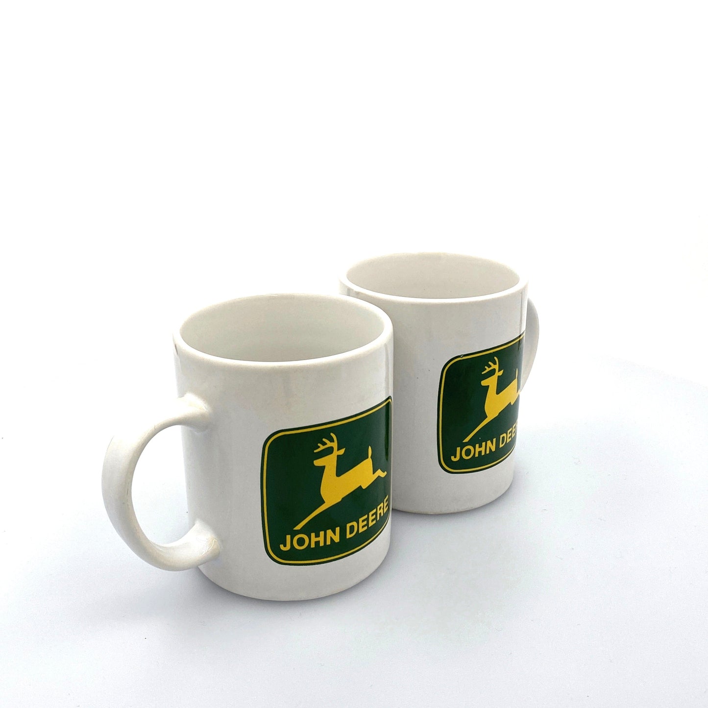 Set of 2, John Deere Coffee Cup Mug Logo Face 12 Oz