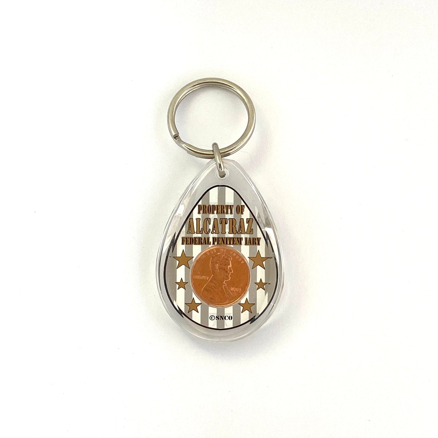 Vintage “Lucky Penny From ALCATRAZ” Travel Souvenir Acrylic Keychain Key Ring