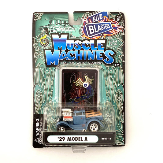 Muscle Machines '29 Model A Blue Diecast Collectible Car 1:64 Scale Model #BB03-12 BLVD BLASTERS