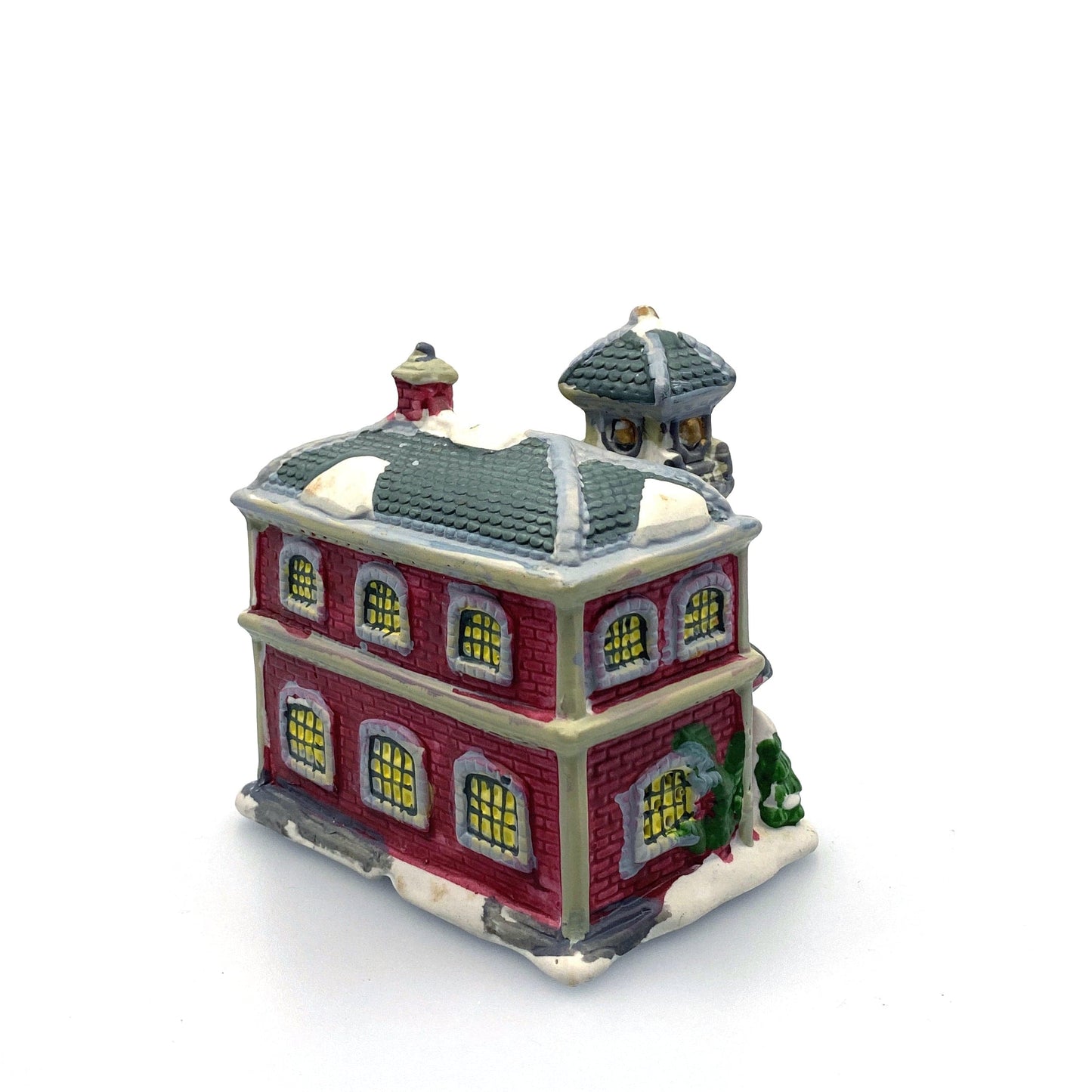 Wellington Square Fire Station Vintage Christmas Village Porcelain Lighted House