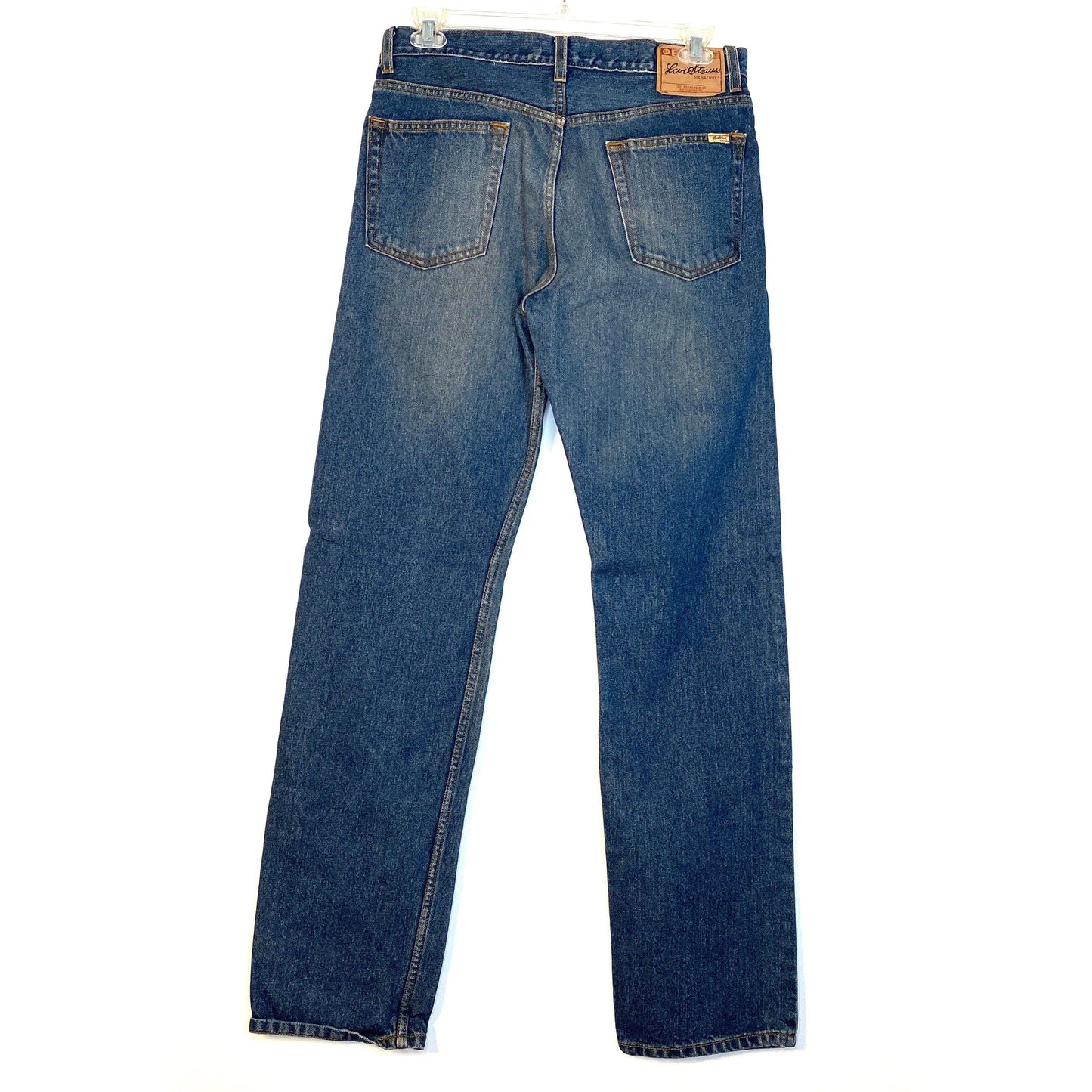 Levi Strauss Signature | Mens Straight Leg Regular Fit Jeans | Color: Blue | Size: 34/36