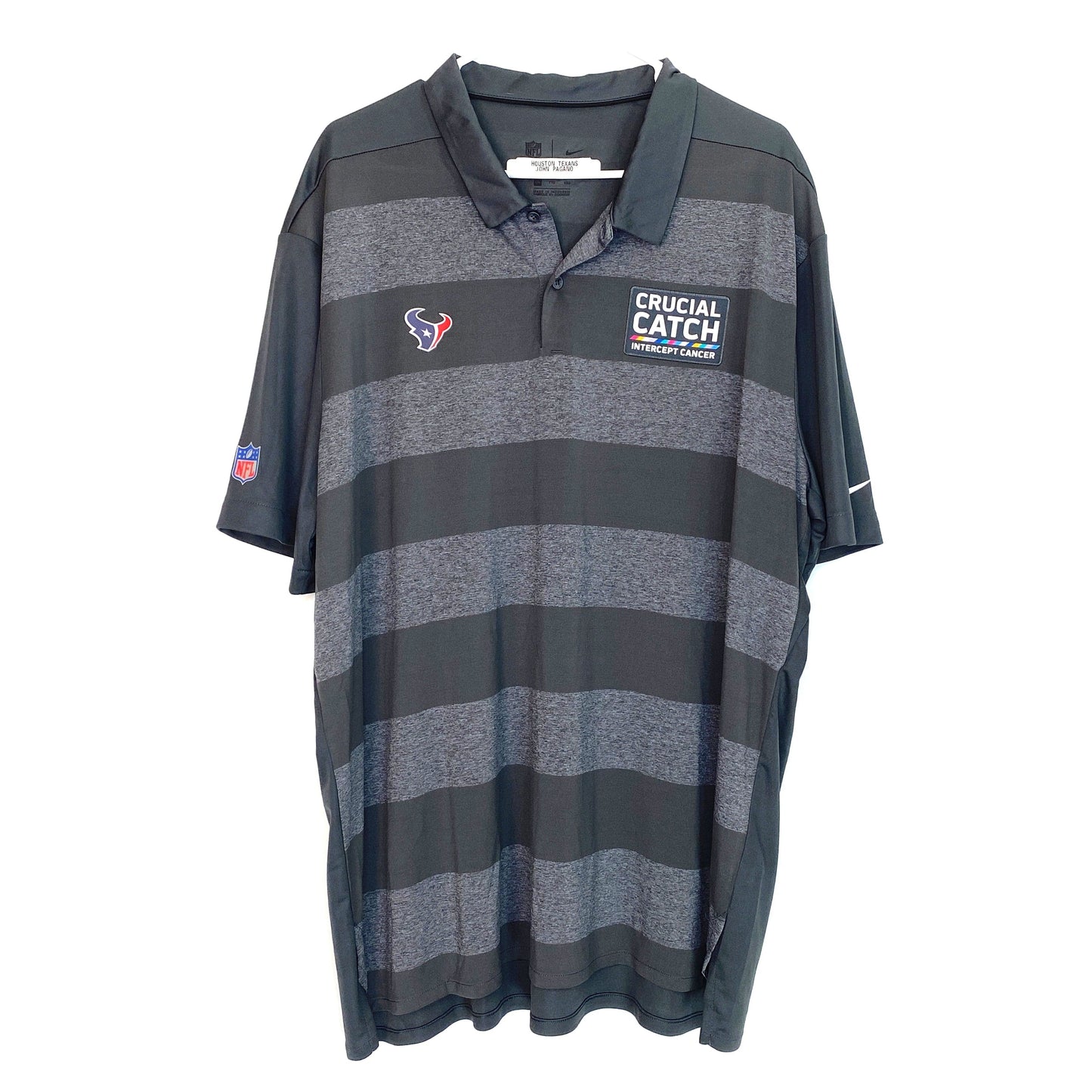 Nike NFL Mens Size XXL Gray Houston Texans Short Sleeve Staff Golf Polo Shirt