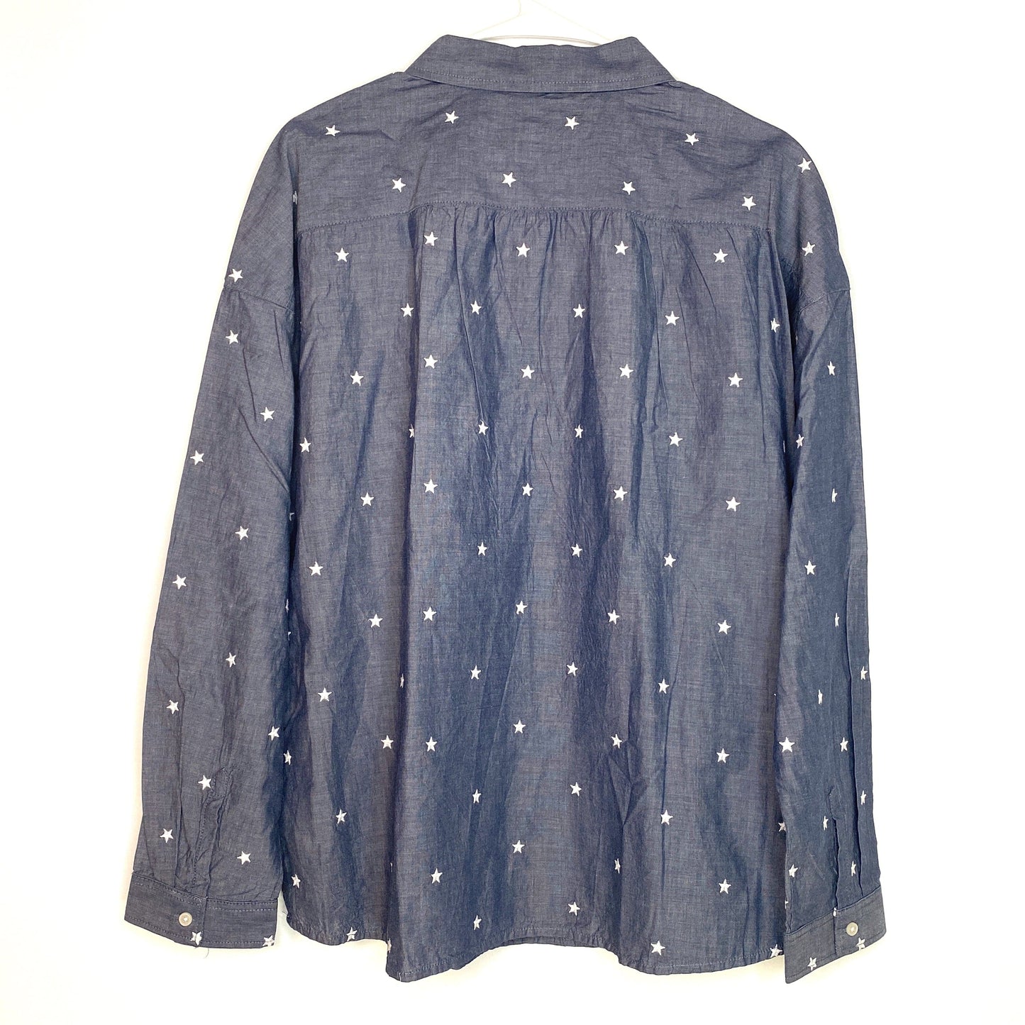 Tommy Hilfiger Womens Size L Blue White Stars Pullover Shirt L/s NWT