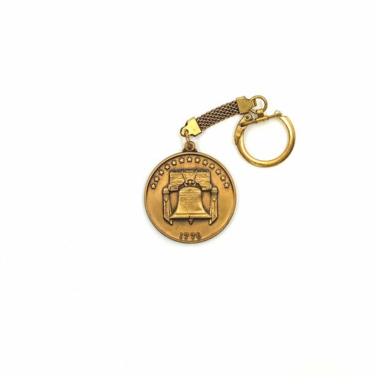 Vintage Liberty Bell Philadelphia, PA Pendant Charm Keychain Key Ring