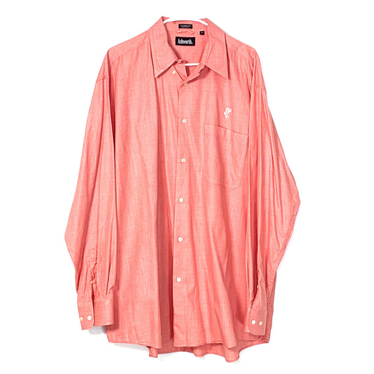 Ashworth Golf Mens XL Pink Check Dress Shirt Button Up Long Sleeve