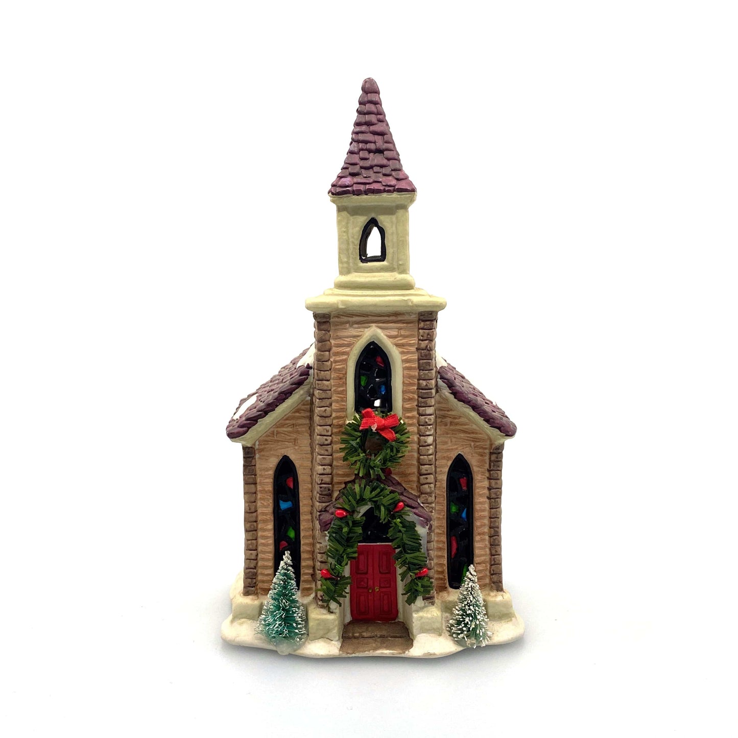 Seasonal Specialties Chapel Church w/Steeple Vintage Christmas Village Porcelain Lighted House 1994