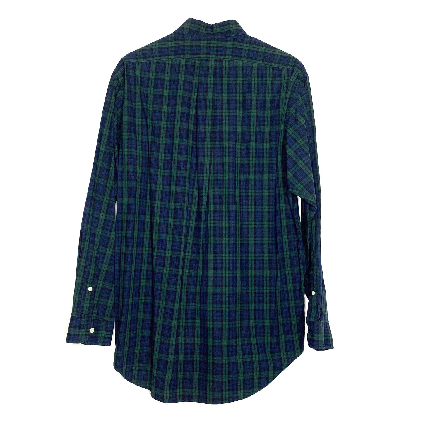 Ralph Lauren Mens Size 16 34/35 M Blue Green Plaid Yarmouth Dress Shirt Button-Up L/s