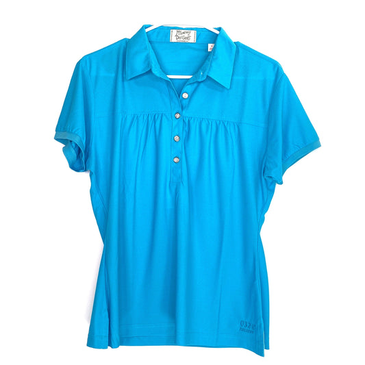 McIlhenny Dry Goods Womens Size M Teal Blue 032 Dry Reserve Polo Shirt