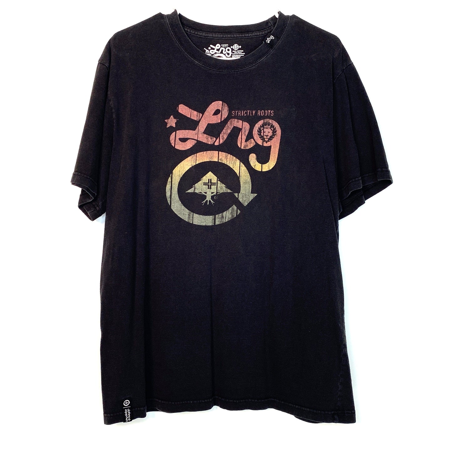 LRG Premium Fit Mens Size L Black Graphic T-Shirt “Strictly Roots” S/s