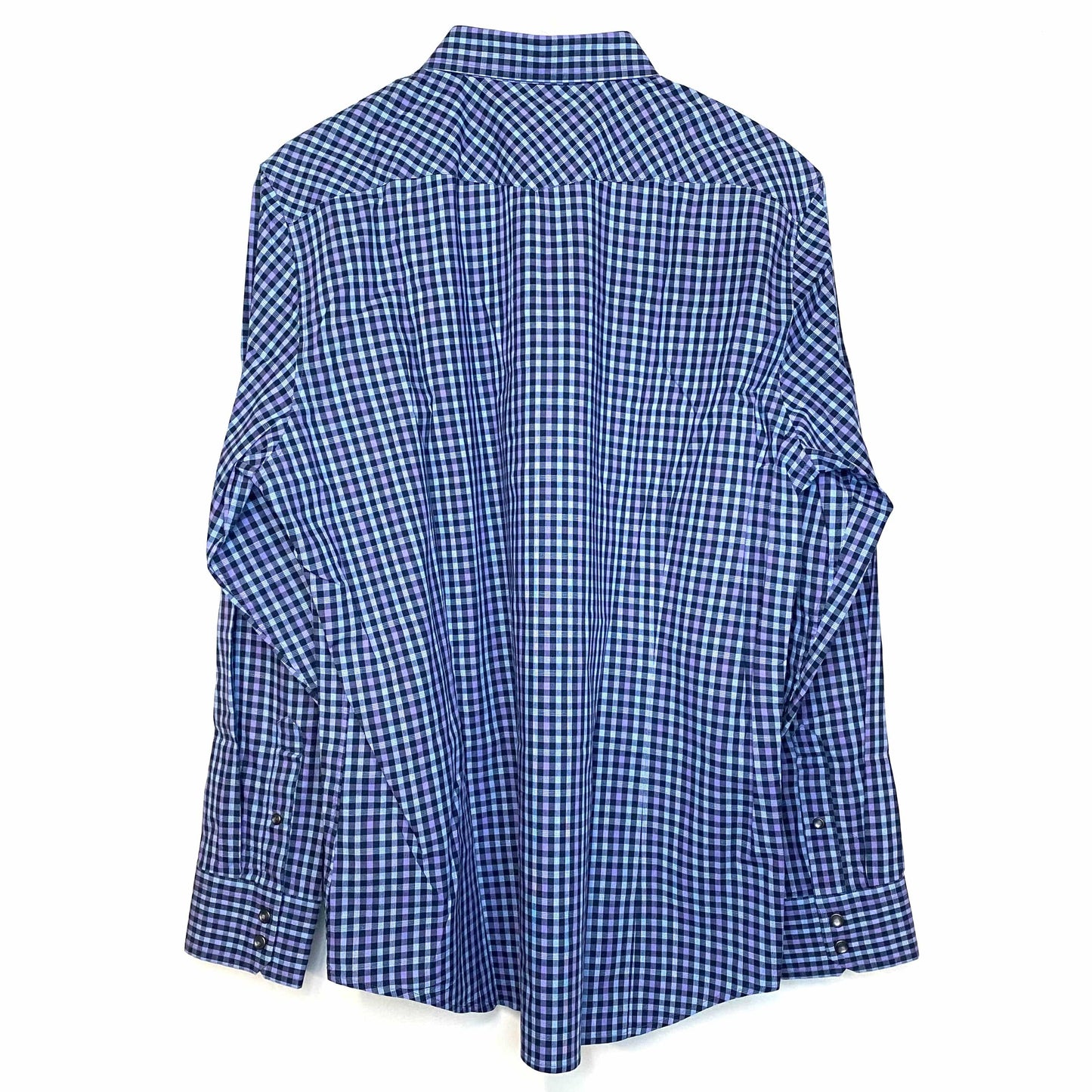 Banana Republic Mens Size L Western Shirt Blue Purple Box Check L