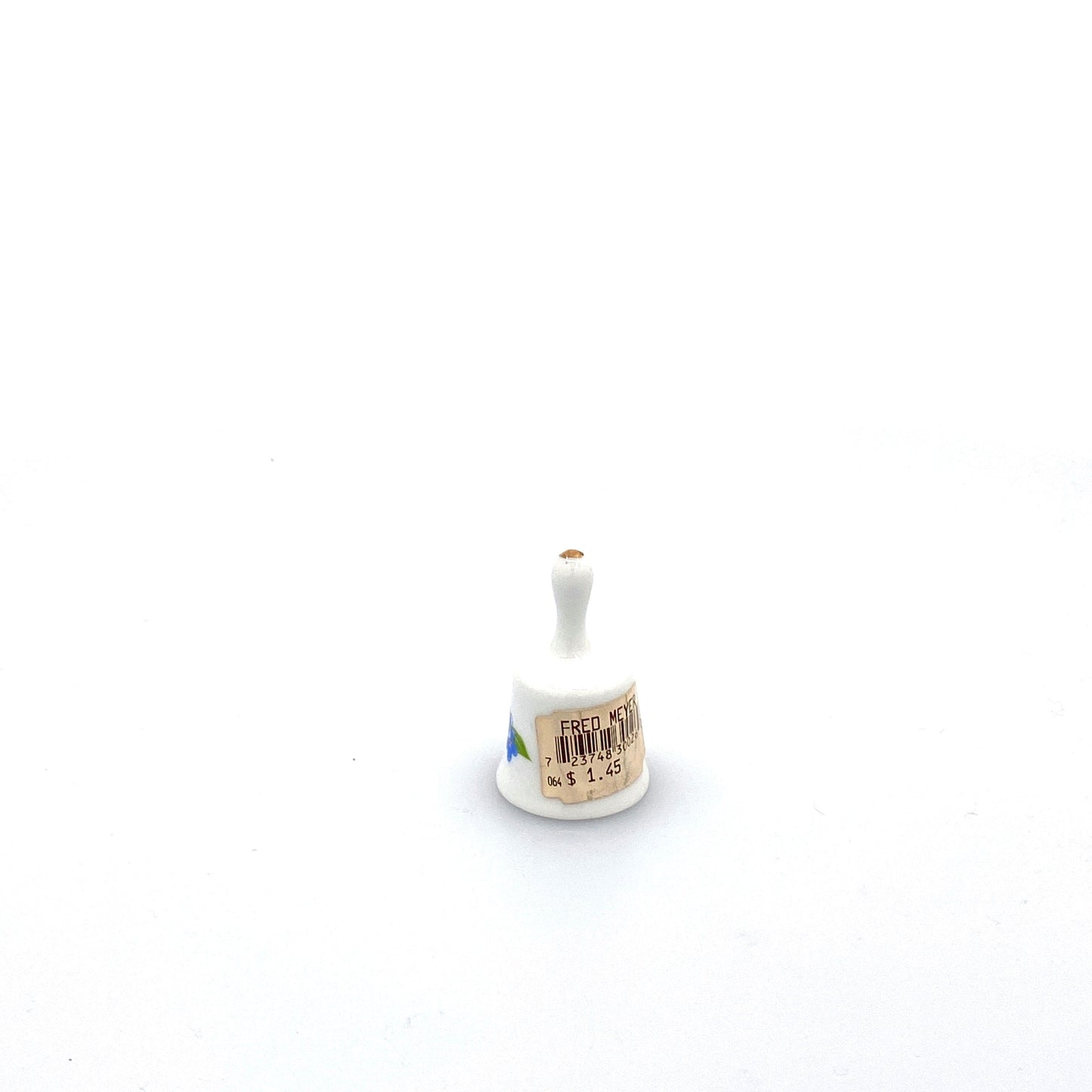 Vintage Miniature Hand Bell Travel Tourism Collectible White Porcelain - ALASKA