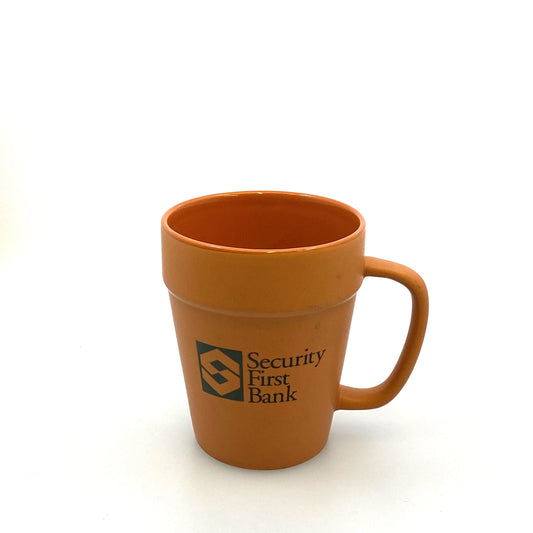 Security First Bank Terracotta “Flower Pot” Coffee Cup, 12 Oz.