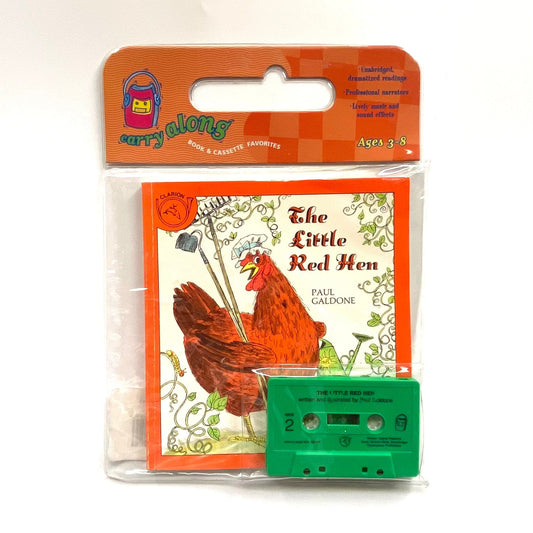 Vintage Carry-Along Childrens Book & Cassette Tape “The Little Red Hen”