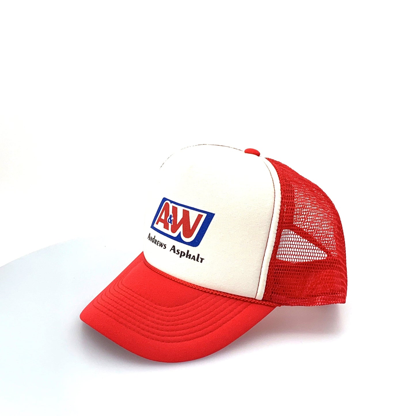 Otto Headwear A&W ANDREWS ASPHALT SnapBack Trucker Hat Red White - OSFM