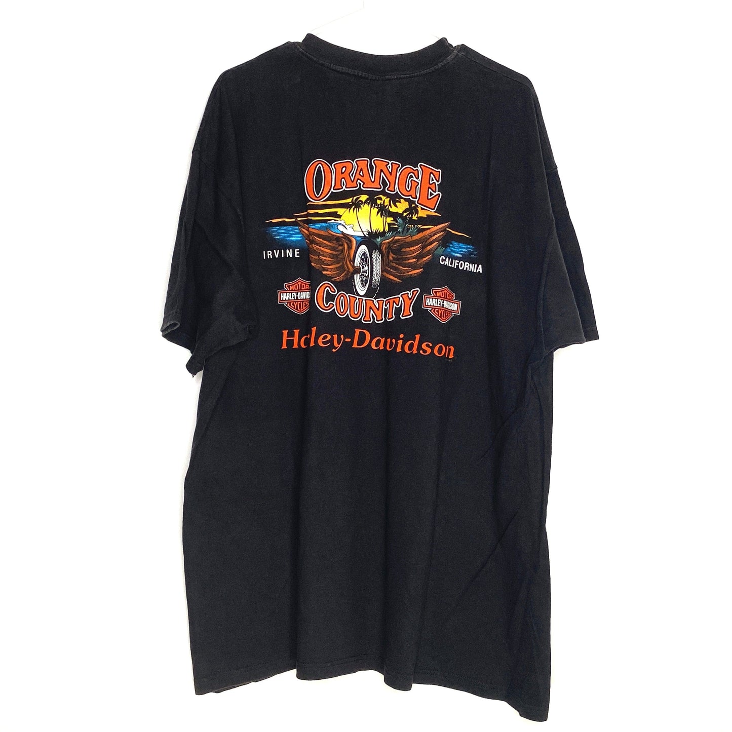 Harley Davidson Mens Size 2XL Black T-Shirt “Feel The Power” Orange County HD S/s