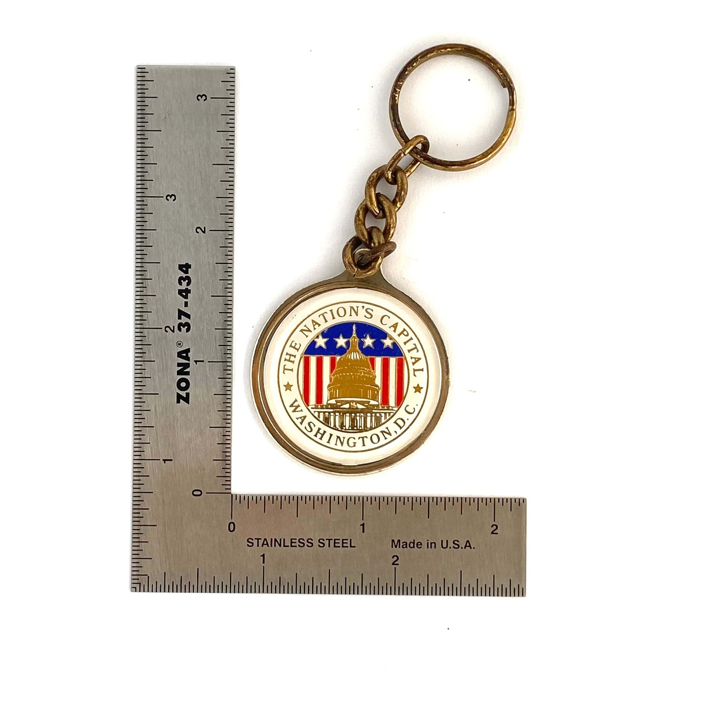 Washington D.C. “The Nations Capital” Enamel Pendant Keychain Key Ring