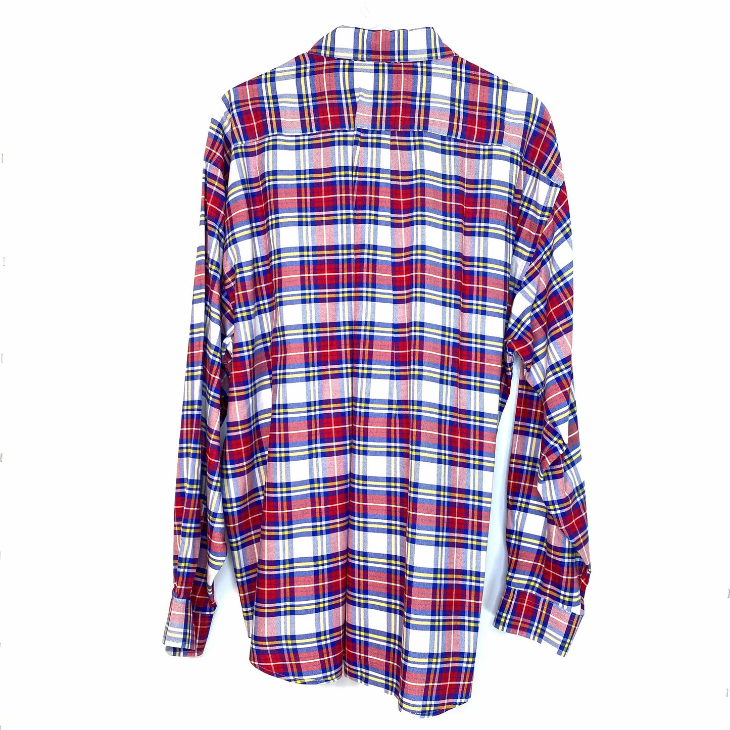 Mark Alexander Mens Size XL Red White Blue Button-Down Dress Shirt L/s