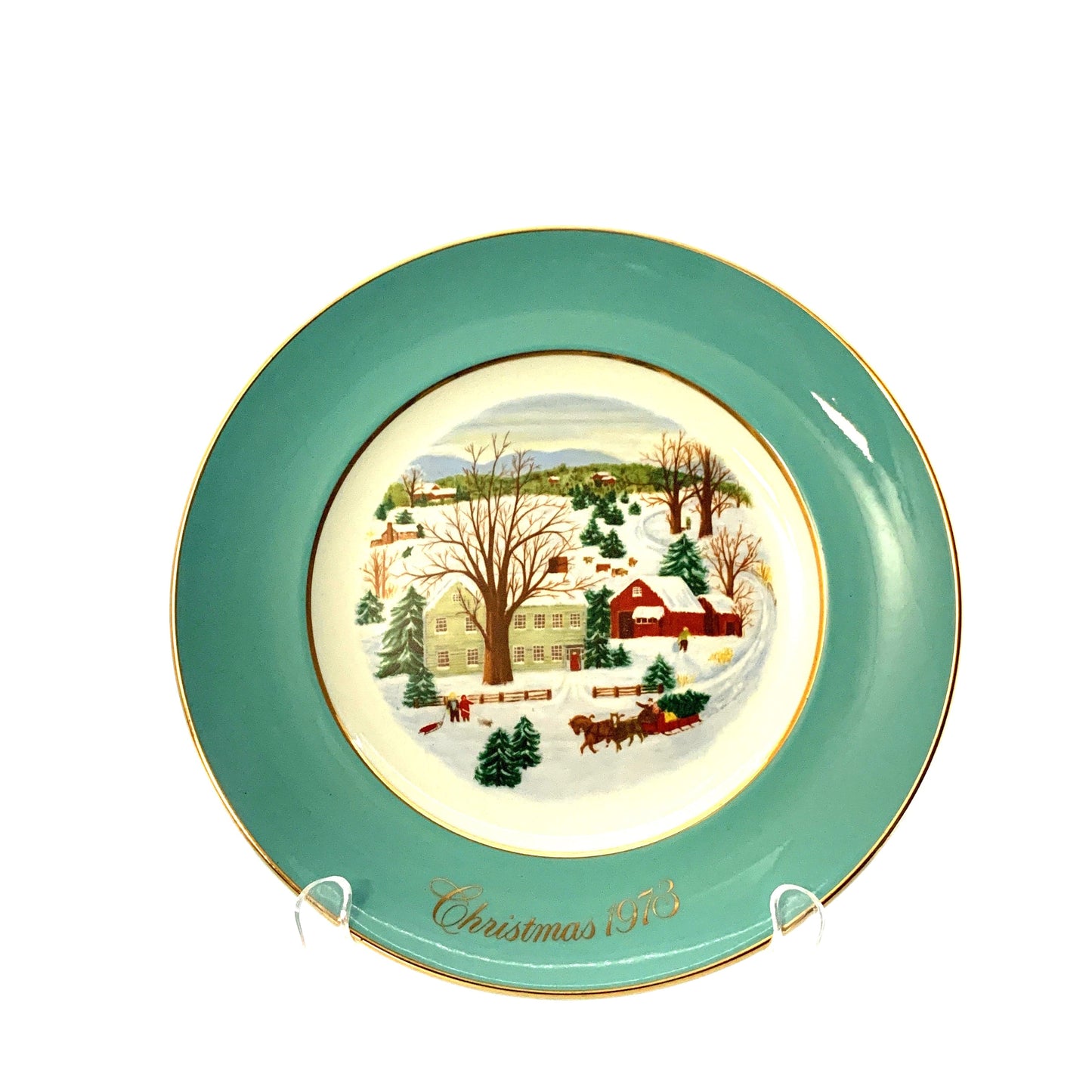 Vintage Avon Christmas Plate Series First Edition “Christmas On The Farm” 1973