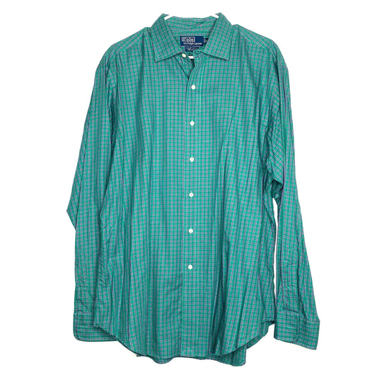 Polo by Ralph Lauren Men's Dress Shirt - Size XL - Green/Purple Plaid - Philip Sport