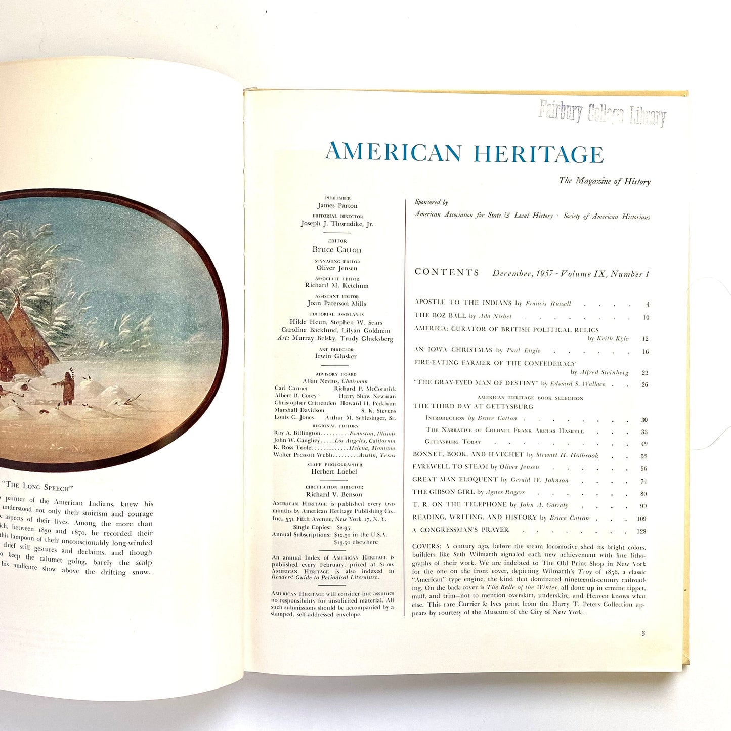 Vintage American Heritage Volume VIX No 1 December 1957 Hardcover History Book
