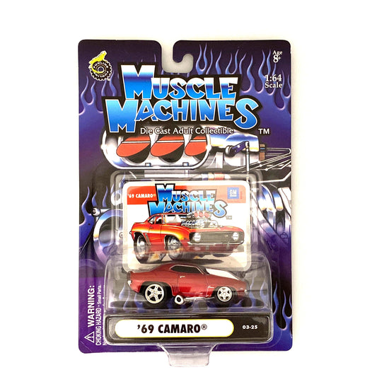 Muscle Machines '69 Camaro Red Diecast Collectible Car 1:64 Scale Model #03-25