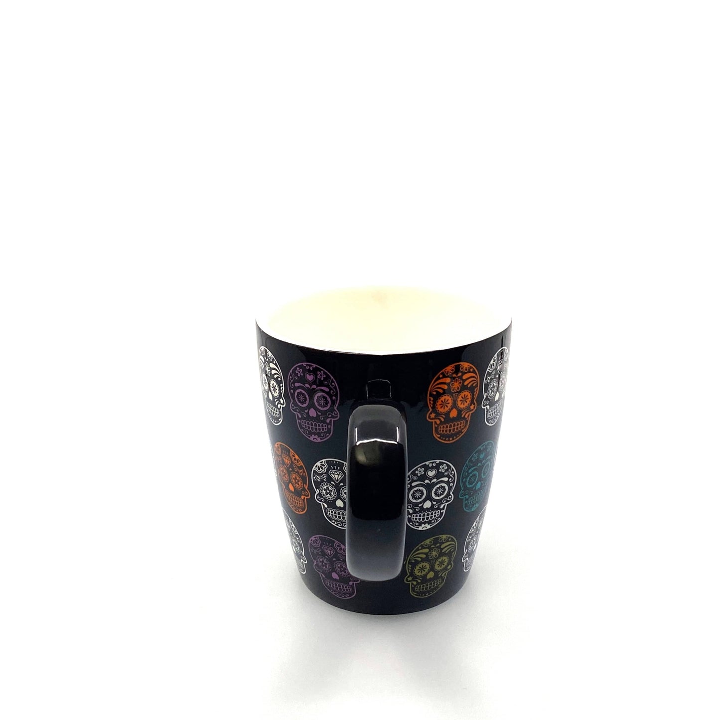 Sugar Skull Pattern Ceramic Coffee Cup Mug, Black - 12oz
