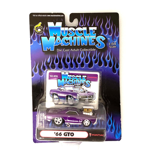 Muscle Machines '66 GTO Purple Diecast Collectible Car 1:64 Scale Model #00-11