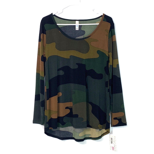 LuLaRoe | Camouflage Lynnae L/s Top | Color: Black/Green | Size: M | NWT